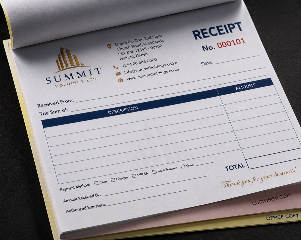 NCR Receipt Books